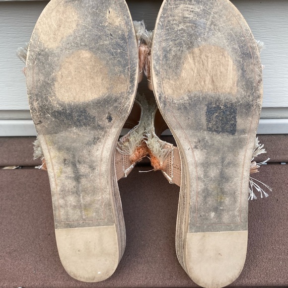 Dolce Vita Cream and Orange Fringe Sandals - Picture 4 of 7